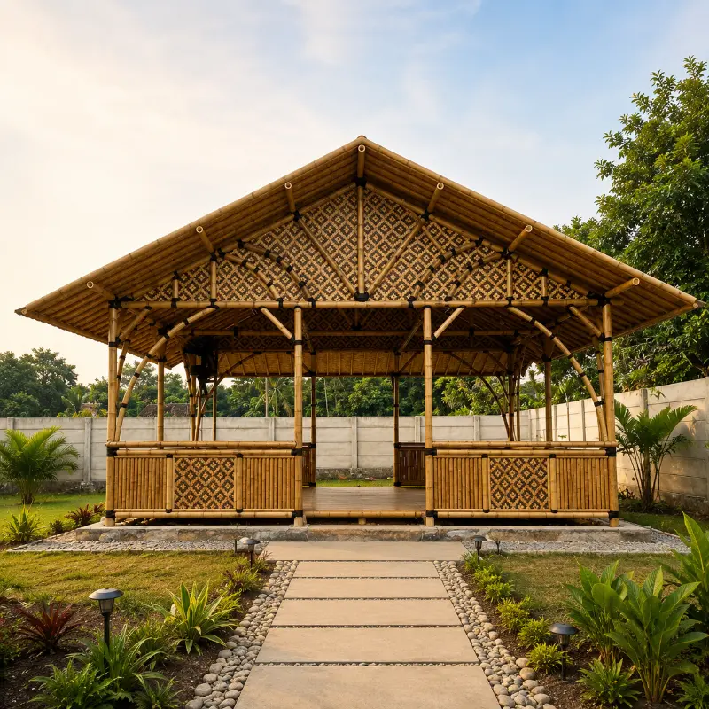 Pengrajin Saung Bambu